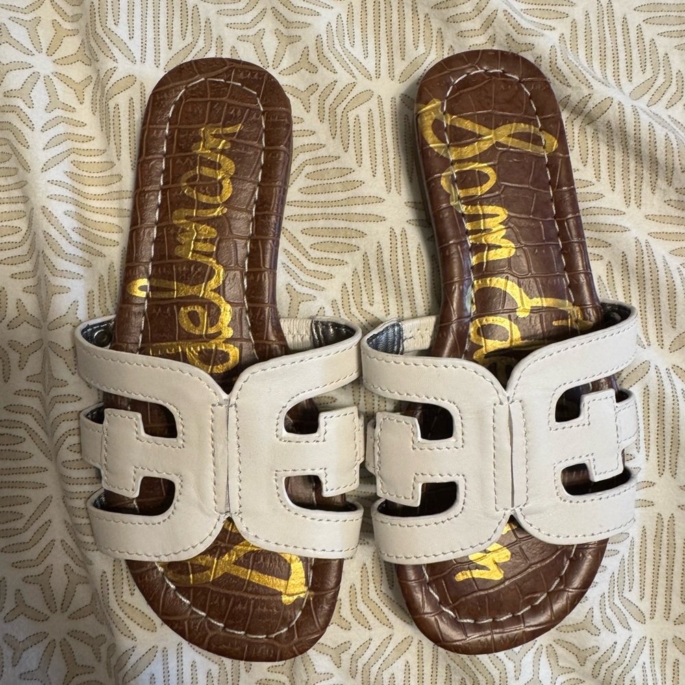 NEW LITTLE GIRLS Sam Edelman White Slide Sandals